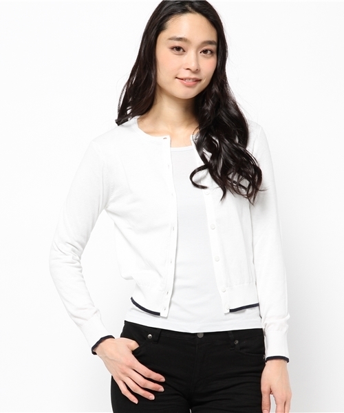 BEAMS LIGHTS Women's（ビームスライツ ウィメンズ）の「◎BEAMS LIGHTS / ウォッシャブル配色カーディガン（カーディガン/ボレロ・レディース・オフホワイト/イエロー/ネイビー・FREE）」の18枚目の写真