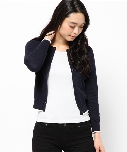 BEAMS LIGHTS Women's（ビームスライツ ウィメンズ）の「◎BEAMS LIGHTS / ウォッシャブル配色カーディガン（カーディガン/ボレロ・レディース・オフホワイト/イエロー/ネイビー・FREE）」の12枚目の写真