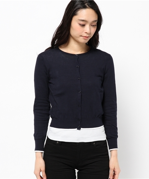 BEAMS LIGHTS Women's（ビームスライツ ウィメンズ）の「◎BEAMS LIGHTS / ウォッシャブル配色カーディガン（カーディガン/ボレロ・レディース・オフホワイト/イエロー/ネイビー・FREE）」の9枚目の写真