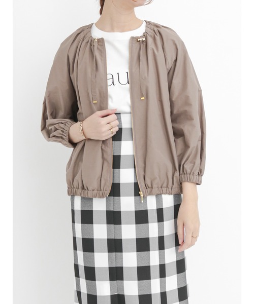 Te chichi（テチチ）の「ドロストギャザージップブルゾン（ブルゾン・レディース・ネイビー/モカ・ﾌﾘ-）」の2枚目の写真