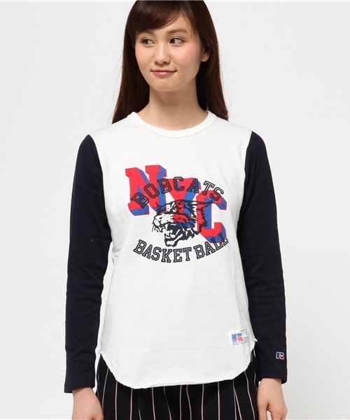 OUTLET(アウトレット)の「【Ciaopanic】RUSSELL別注ベースボールTEE(NYC)(Tシャツ/カットソー・レディース・ホワイト/ネイビー・FREE)」の3枚目の写真
