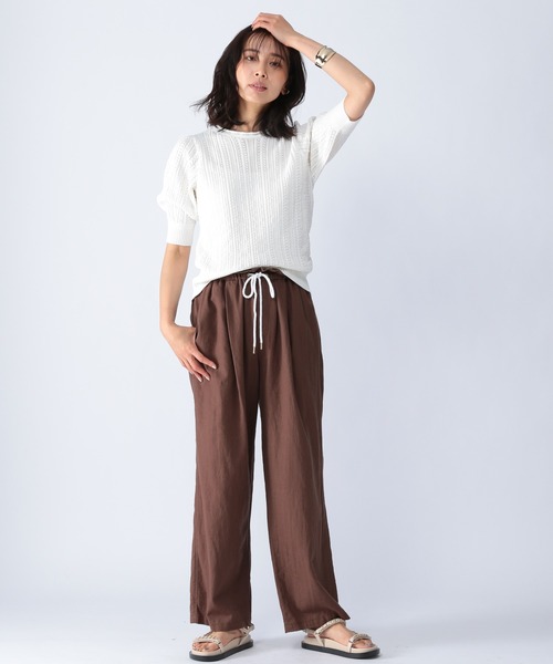 BARNYARDSTORM(バンヤードストーム)の「BARNYARDSTORM / コンパクト透かし編みニット(ニット/セーター・レディース・ホワイト/ネイビー/ピンク・1/0)」の15枚目の写真