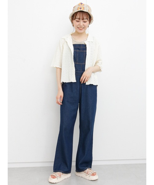 ehka sopo（エヘカソポ）の「デニムオーバーオール（サロペット/オーバーオール・レディース・ネイビー/ブルー/ブラック・ﾌﾘ-）」の2枚目の写真