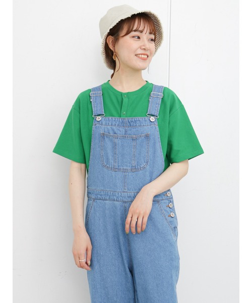 ehka sopo（エヘカソポ）の「デニムオーバーオール（サロペット/オーバーオール・レディース・ネイビー/ブルー/ブラック・ﾌﾘ-）」の6枚目の写真