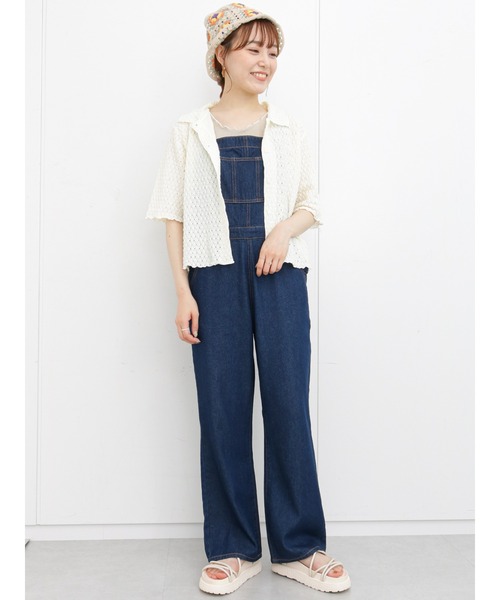 ehka sopo（エヘカソポ）の「デニムオーバーオール（サロペット/オーバーオール・レディース・ネイビー/ブルー/ブラック・ﾌﾘ-）」の8枚目の写真