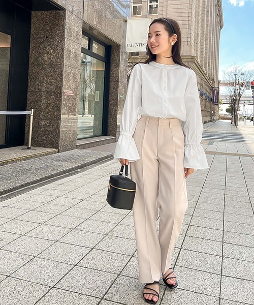 KOBE LETTUCE（コウベレタス）の「センタープレスストレートパンツ（その他パンツ・レディース・ネイビー/グレー/ベージュ・M/S）」の3枚目の写真