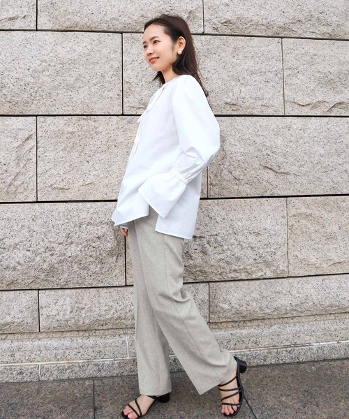 KOBE LETTUCE（コウベレタス）の「センタープレスストレートパンツ（その他パンツ・レディース・ネイビー/グレー/ベージュ・M/S）」の9枚目の写真