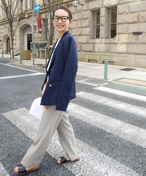 KOBE LETTUCE（コウベレタス）の「センタープレスストレートパンツ（その他パンツ・レディース・ネイビー/グレー/ベージュ・M/S）」の6枚目の写真