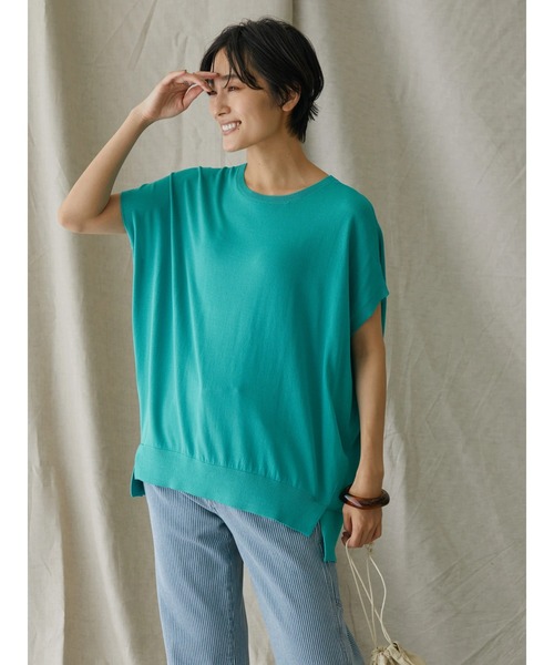 AMERICAN HOLIC（アメリカンホリック）の「強撚ノースリーブニットプルオーバー -ウォッシャブル-（ニット/セーター・レディース・ブルー/ネイビー/アイボリー/ライトイエロー/サックスブルー・L/M）」の9枚目の写真