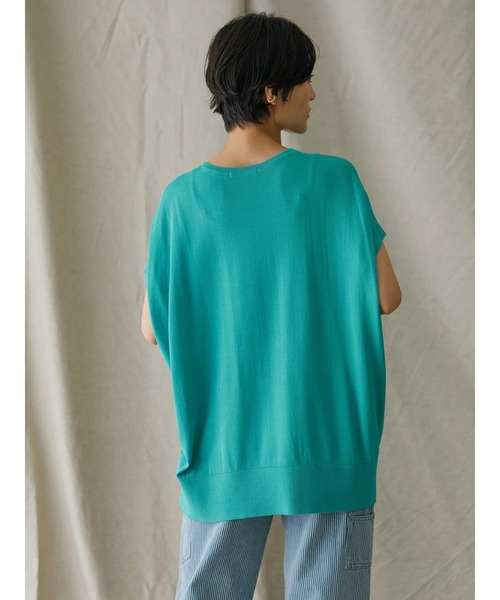 AMERICAN HOLIC（アメリカンホリック）の「強撚ノースリーブニットプルオーバー -ウォッシャブル-（ニット/セーター・レディース・ブルー/ネイビー/アイボリー/ライトイエロー/サックスブルー・L/M）」の13枚目の写真