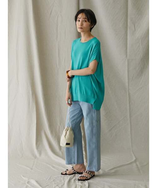 AMERICAN HOLIC（アメリカンホリック）の「強撚ノースリーブニットプルオーバー -ウォッシャブル-（ニット/セーター・レディース・ブルー/ネイビー/アイボリー/ライトイエロー/サックスブルー・L/M）」の17枚目の写真