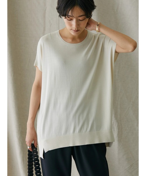 AMERICAN HOLIC（アメリカンホリック）の「強撚ノースリーブニットプルオーバー -ウォッシャブル-（ニット/セーター・レディース・ブルー/ネイビー/アイボリー/ライトイエロー/サックスブルー・L/M）」の19枚目の写真