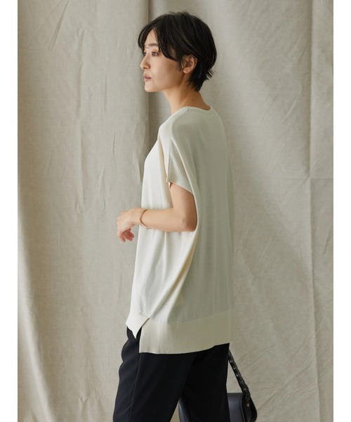 AMERICAN HOLIC（アメリカンホリック）の「強撚ノースリーブニットプルオーバー -ウォッシャブル-（ニット/セーター・レディース・ブルー/ネイビー/アイボリー/ライトイエロー/サックスブルー・L/M）」の20枚目の写真