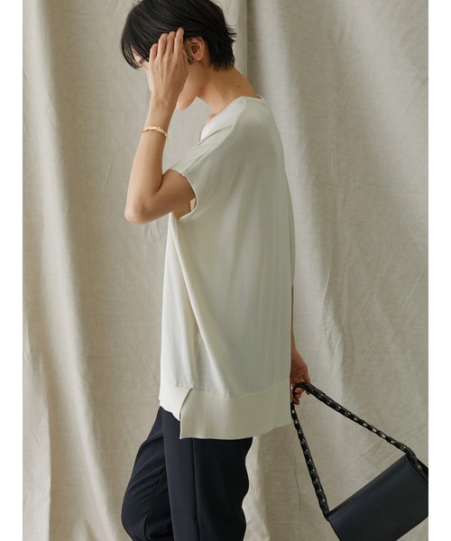 AMERICAN HOLIC（アメリカンホリック）の「強撚ノースリーブニットプルオーバー -ウォッシャブル-（ニット/セーター・レディース・ブルー/ネイビー/アイボリー/ライトイエロー/サックスブルー・L/M）」の21枚目の写真