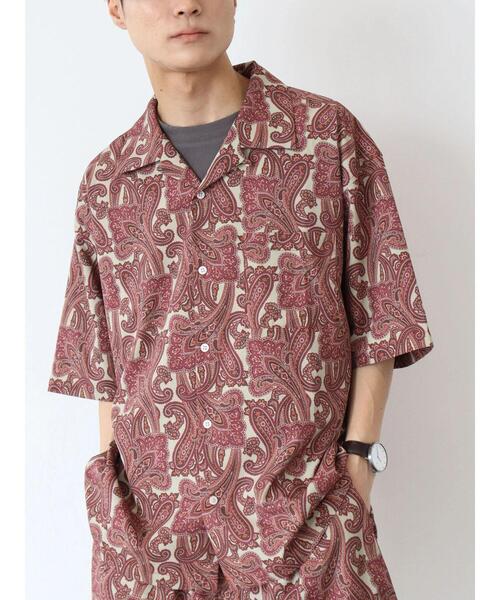 CRAFT STANDARD BOUTIQUE(クラフトスタンダードブティック)の「転写プリントオープンカラーシャツ *(シャツ/ブラウス・メンズ・ベージュ/グレイッシュベージュ/カーキ/ブラック/ブラウン・M/LL/L)」の13枚目の写真