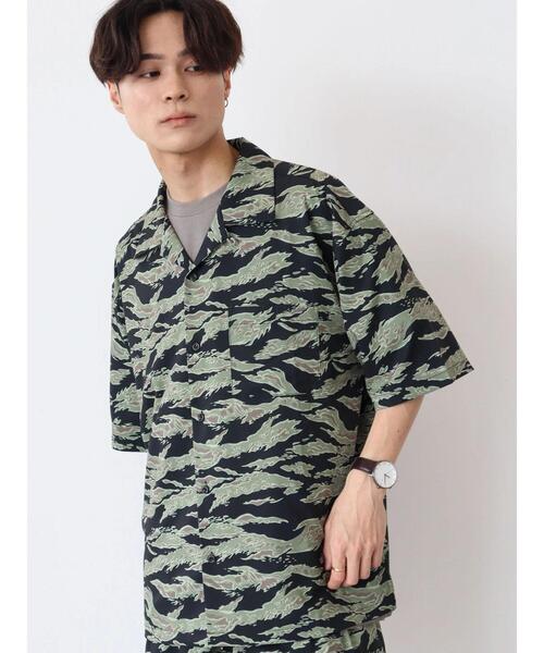 CRAFT STANDARD BOUTIQUE(クラフトスタンダードブティック)の「転写プリントオープンカラーシャツ *(シャツ/ブラウス・メンズ・ベージュ/グレイッシュベージュ/カーキ/ブラック/ブラウン・M/LL/L)」の16枚目の写真