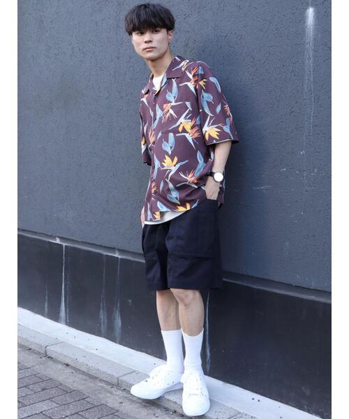 CRAFT STANDARD BOUTIQUE(クラフトスタンダードブティック)の「転写プリントオープンカラーシャツ *(シャツ/ブラウス・メンズ・ベージュ/グレイッシュベージュ/カーキ/ブラック/ブラウン・M/LL/L)」の18枚目の写真