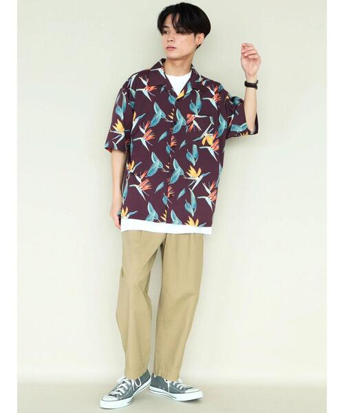 CRAFT STANDARD BOUTIQUE(クラフトスタンダードブティック)の「転写プリントオープンカラーシャツ *(シャツ/ブラウス・メンズ・ベージュ/グレイッシュベージュ/カーキ/ブラック/ブラウン・M/LL/L)」の21枚目の写真