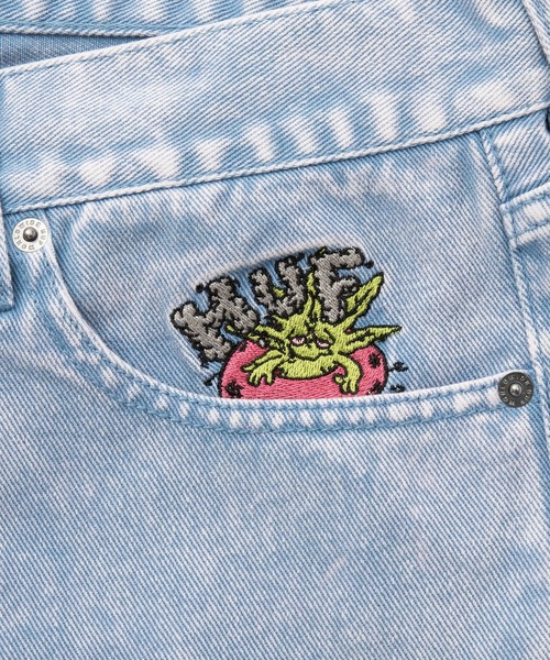 HUF（ハフ）の「LIFES A BEACH DENIM SHORT / HUF デニムショーツ ハーフパンツ（その他パンツ・メンズ・ライトブルー/ブラック/パープル・32inch/30inch/28inch/34inch/36inch）」の14枚目の写真