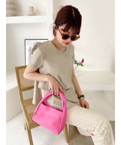 jumelle（ジュメロ）の「カラーハンドバッグ（ハンドバッグ・レディース・ピンク・FREE）」の4枚目の写真