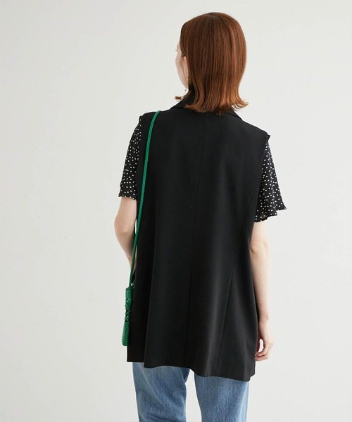 ROPE' PICNIC(ロペピクニック)の「スリーブレスジャケット ジレ(ベスト・レディース・ブラック/ベージュ・38)」の10枚目の写真