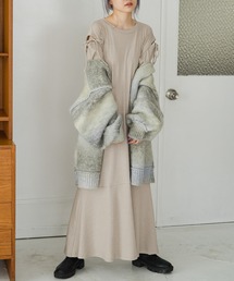 Kastane | 【サイズ展開あり】袖スリットテレコティアードワンピース(ワンピース)