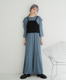 Kastane | 【サイズ展開あり】袖スリットテレコティアードワンピース(ワンピース)