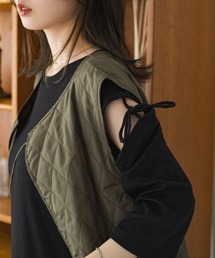 Kastane | 【サイズ展開あり】袖スリットテレコティアードワンピース(ワンピース)