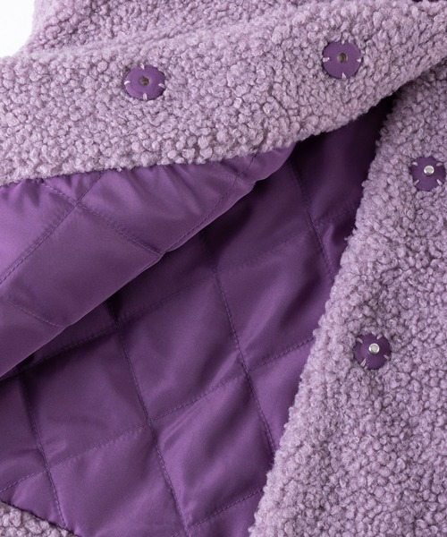 KP（ケーピー）の「ベロアリボンシープボアコート(110～130cm)（ノーカラーコート・キッズ・ベージュ/パープル・120cm/110cm/130cm）」の12枚目の写真