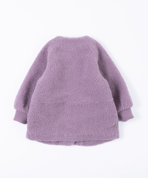 KP（ケーピー）の「ベロアリボンシープボアコート(110～130cm)（ノーカラーコート・キッズ・ベージュ/パープル・120cm/110cm/130cm）」の14枚目の写真