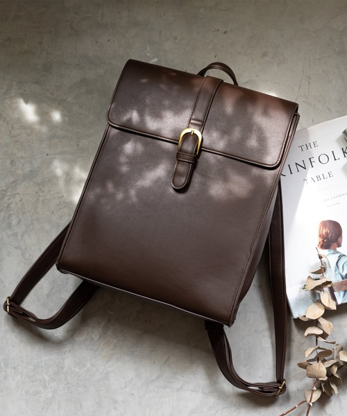 VitaFelice（ヴィータフェリーチェ）の「サッチェルリュックサック（バックパック/リュック・レディース・ブラウン/ダークブラウン/ブラック・FREE）」の6枚目の写真