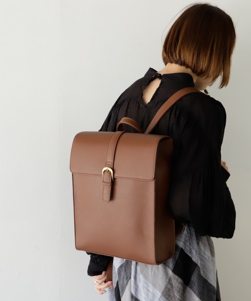 VitaFelice（ヴィータフェリーチェ）の「サッチェルリュックサック（バックパック/リュック・レディース・ブラウン/ダークブラウン/ブラック・FREE）」の21枚目の写真