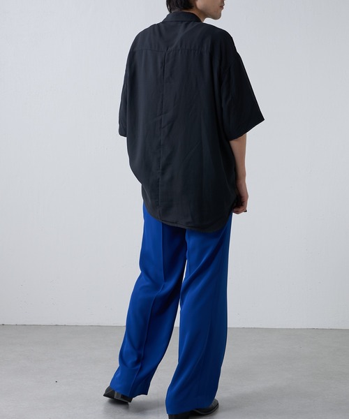 Lui's（ルイス）の「キュプラ混ハイツイスト5分袖無双シャツ（シャツ/ブラウス・メンズ・ブラック/ベージュ/グリーン・FREE）」の13枚目の写真