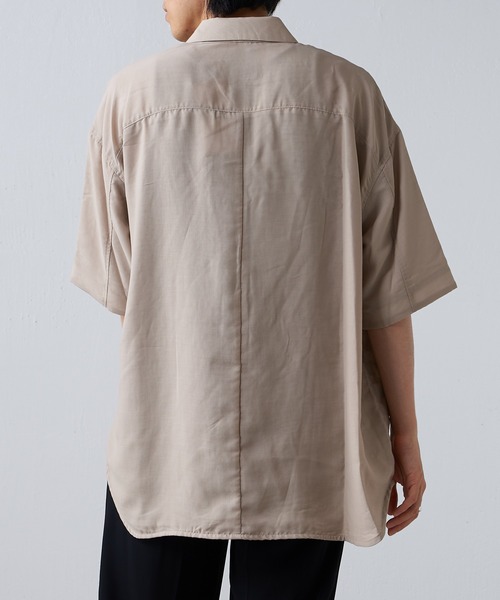 Lui's（ルイス）の「キュプラ混ハイツイスト5分袖無双シャツ（シャツ/ブラウス・メンズ・ブラック/ベージュ/グリーン・FREE）」の17枚目の写真