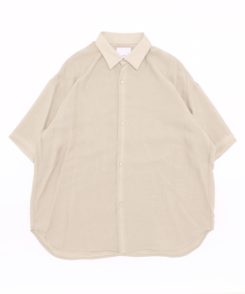 Lui's（ルイス）の「キュプラ混ハイツイスト5分袖無双シャツ（シャツ/ブラウス・メンズ・ブラック/ベージュ/グリーン・FREE）」の6枚目の写真