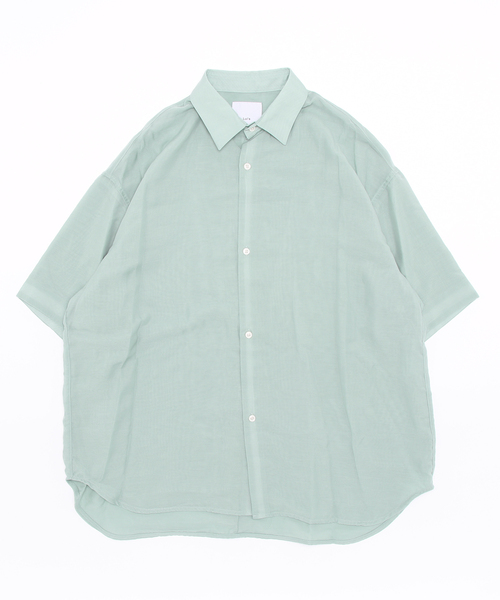 Lui's（ルイス）の「キュプラ混ハイツイスト5分袖無双シャツ（シャツ/ブラウス・メンズ・ブラック/ベージュ/グリーン・FREE）」の7枚目の写真