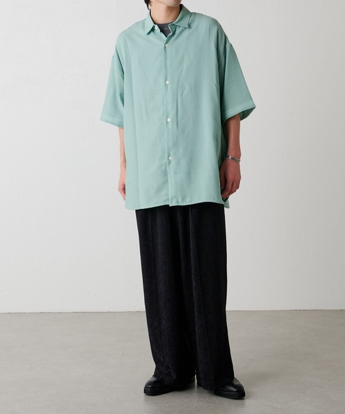 Lui's（ルイス）の「キュプラ混ハイツイスト5分袖無双シャツ（シャツ/ブラウス・メンズ・ブラック/ベージュ/グリーン・FREE）」の22枚目の写真