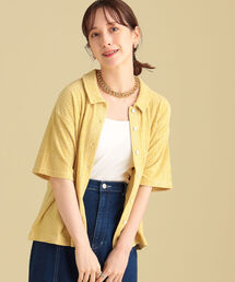 Ray BEAMS | Ray BEAMS / パイル ジャカード ハーフスリーブ シャツ(シャツ/ブラウス)