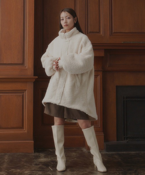 VANNIE U（ヴァニーユー）の「オーバーボアコート（ダウンジャケット/コート・レディース・アイボリー・FREE）」の7枚目の写真