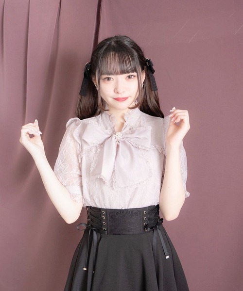 ROJITA(ロジータ)の「シアーリボンレースTOPS(シャツ/ブラウス・レディース・ホワイト/パープル/ブラック・FREE)」の3枚目の写真