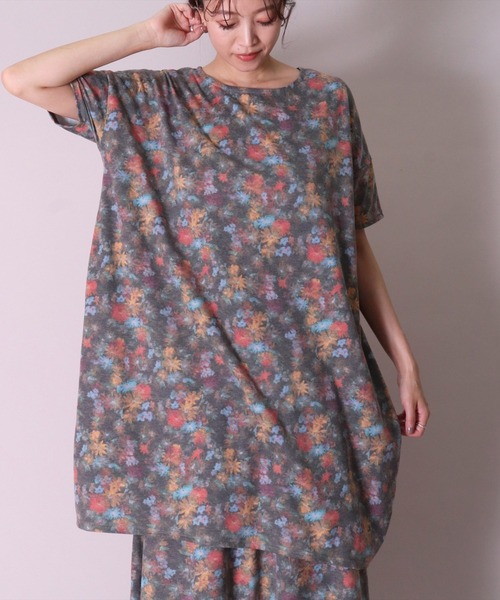 Barndoor コクーンシルエット 北欧風 ボタニカル 半袖 チュニック ワンピース ワンピース Barndoor バーンドア の ファッション通販 Zozotown