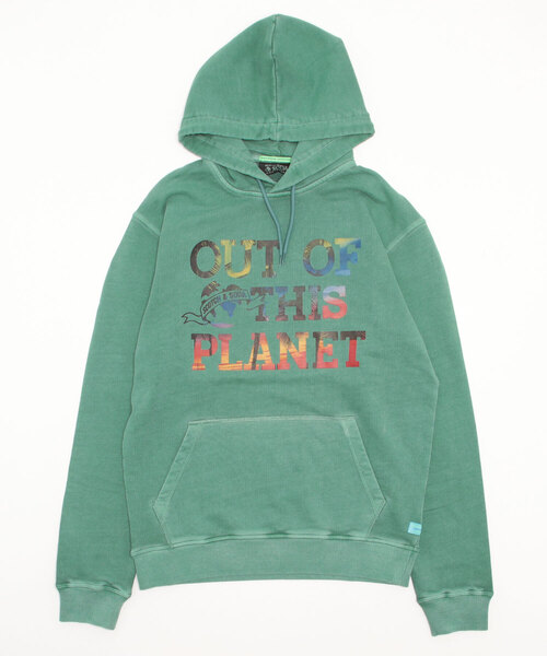 SCOTCH&SODA（スコッチアンドソーダ）の「グラフィック フーディ【167221】（スウェット・メンズ・オフホワイト/グリーン・MEDIUM/LARGE/SMALL）」の12枚目の写真