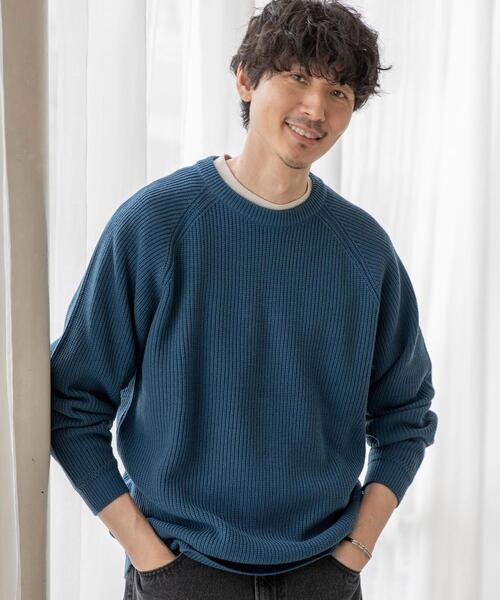 coen（コーエン）の「[洗える]アクリルカタアゼクルーネックニット（ニット/セーター・メンズ・マスタード/ブラック/ダークグリーン/コバルトブルー・MEDIUM/LARGE/X-LARGE/SMALL）」の12枚目の写真