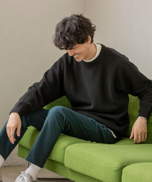 coen（コーエン）の「[洗える]アクリルカタアゼクルーネックニット（ニット/セーター・メンズ・マスタード/ブラック/ダークグリーン/コバルトブルー・MEDIUM/LARGE/X-LARGE/SMALL）」の15枚目の写真