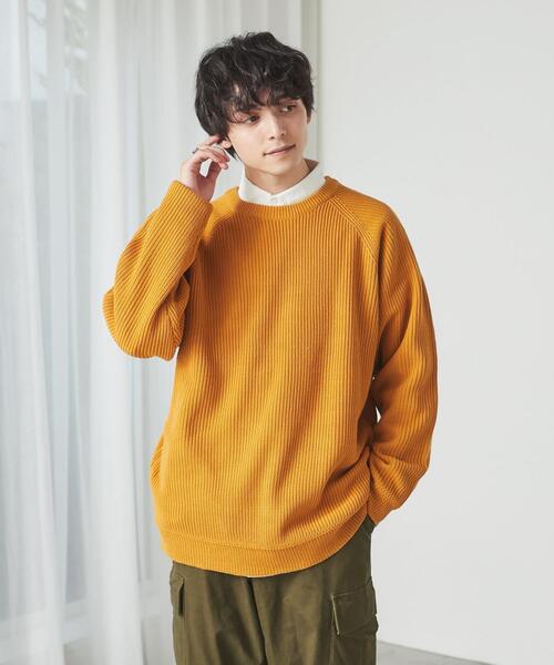 coen（コーエン）の「[洗える]アクリルカタアゼクルーネックニット（ニット/セーター・メンズ・マスタード/ブラック/ダークグリーン/コバルトブルー・MEDIUM/LARGE/X-LARGE/SMALL）」の21枚目の写真