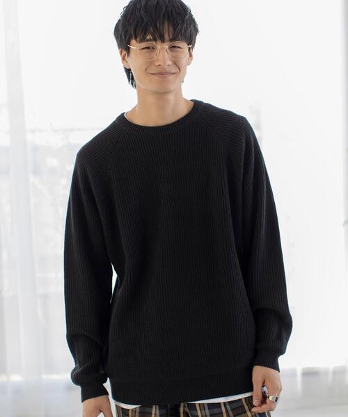 coen（コーエン）の「[洗える]アクリルカタアゼクルーネックニット（ニット/セーター・メンズ・ブラック/コバルトブルー/マスタード/ダークグリーン・MEDIUM/LARGE/X-LARGE/SMALL）」の13枚目の写真