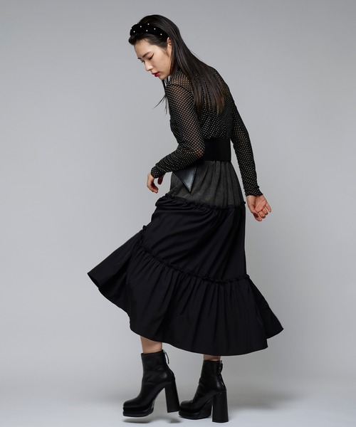 Narcissus（ナルシス）の「【Narcissus】デニムドッキングスカート（デニムスカート・レディース・ブラック/ネイビー・FREE）」の10枚目の写真