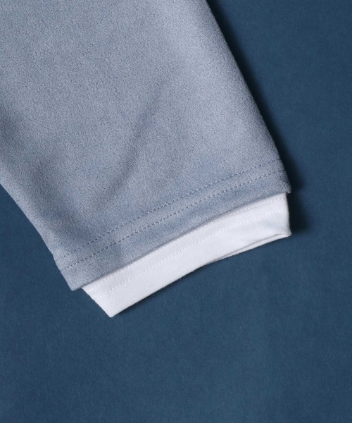 ANPAS(アンパス)の「Eco Suede Fake Layered Mockneck Shirt/エコスウェード フェイクレイヤード モックネックシャツ ハイネックシャツ(Tシャツ/カットソー・メンズ・グレー/ブルー/グリーン/グレイッシュベージュ・LL/M/L)」の19枚目の写真