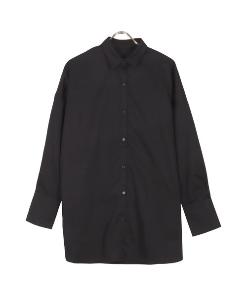 KOBE LETTUCE(コウベレタス)の「バックオープンビッグシャツチュニック(チュニック・レディース・オフホワイト/ブラック系その他/ブラック・FREE)」の1枚目の写真