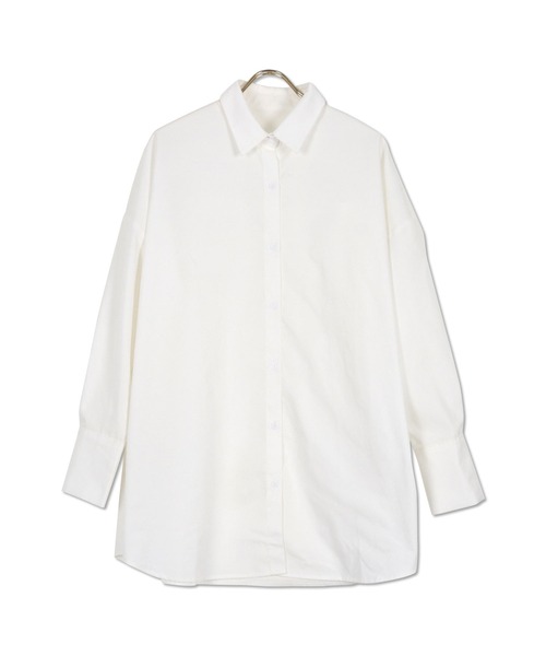 KOBE LETTUCE(コウベレタス)の「バックオープンビッグシャツチュニック(チュニック・レディース・オフホワイト/ブラック系その他/ブラック・FREE)」の9枚目の写真